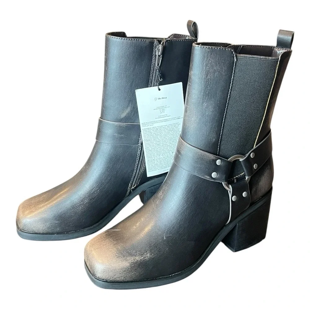 The Drop Women's Stevens Chelsea Boot Distressed Cognac Size 9.5